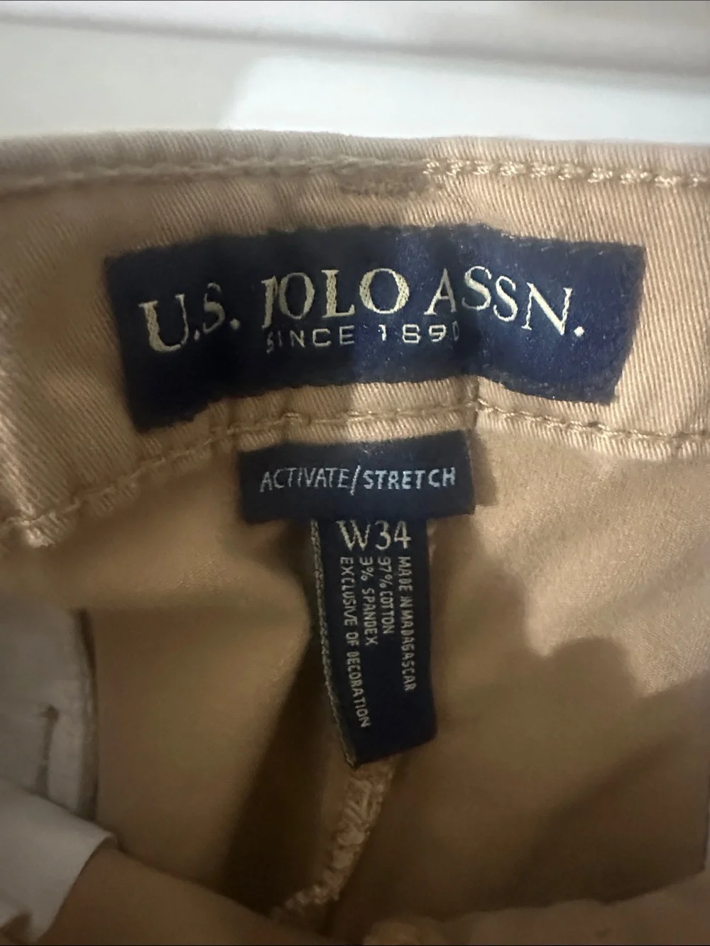 U.S. POLO ASSN. Classic Men's Khaki Shorts S W34
